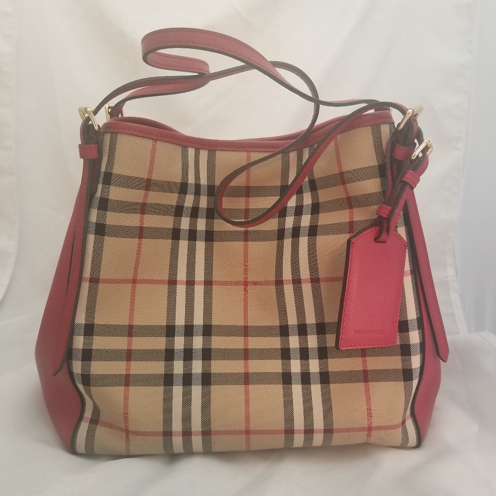 Burberry Canterbury Check Tote Medium 10.5" x 7" x 10" Horseferry